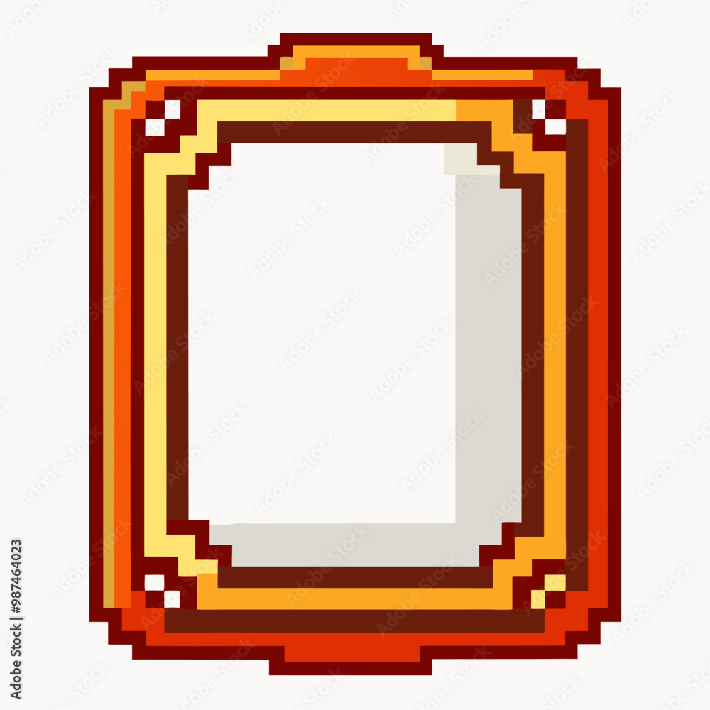 Aufkleber retro 8 bit art frame in pixel style vintage gaming graphics and design element