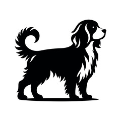 Black and White Dog Vector Illustration