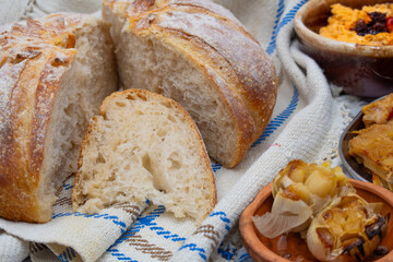 Pumpkin shaped sourdough bread