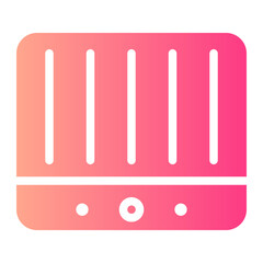 electric grill gradient icon