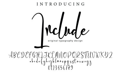 Include Font Stylish brush painted an uppercase vector letters, alphabet, typeface