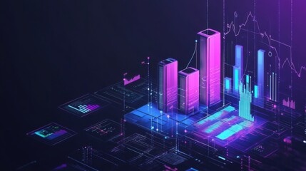 Online business data analytics and statistics dashboard concept with graphs and charts