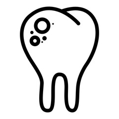 Cavity icon with editable stroke. Dental health care icon with editable stroke