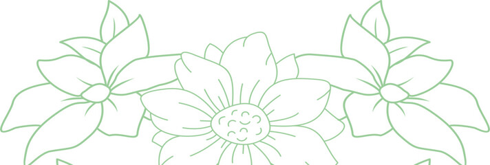 Decorative Floral Border Line