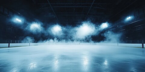 Ice Rink View with Fog and Smoke Effects
