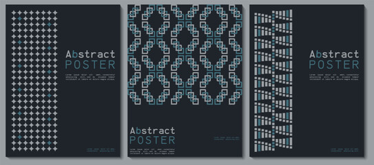 Abstract posters with geometric shapes.