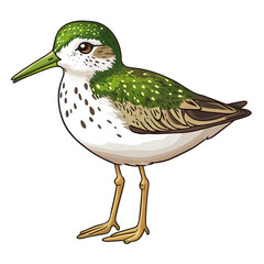 Obraz premium Green Sandpiper transparent icon | Icon | Anime