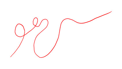 Red pencil strokes set on transparent background.