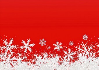 White snowflakes on red