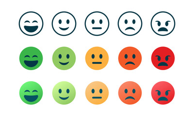 Emotion emoji vector set. Suitable for emoji feeling element. Face emotion expression icon.