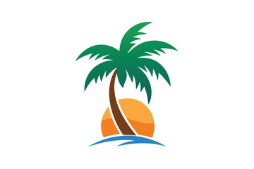 Palm Tree Summer Vector Art.