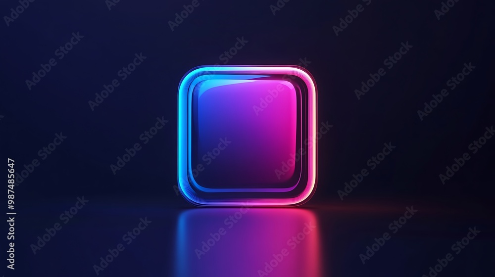 Aufkleber modern euphoria icon - 3d render with glowing edges and elegant textures