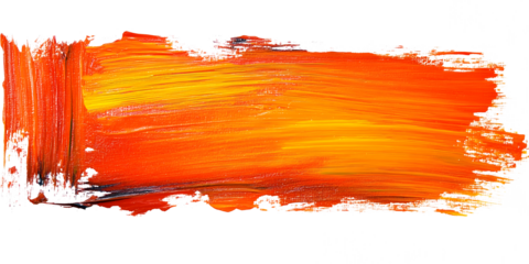 Textured orange paint brush. Paint Brush, ink brush, brush strokes, grungy paint brush. Grungy texture brush.