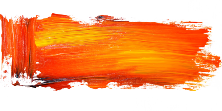 Textured orange paint brush. Paint Brush, ink brush, brush strokes, grungy paint brush. Grungy texture brush.