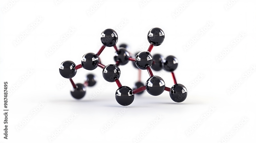 Poster scientifically accurate 3d model of catalyst molecule with detailed structure isolated on white back
