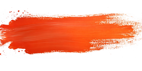 Textured orange paint brush. Paint Brush, ink brush, brush strokes, grungy paint brush. Grungy texture brush.