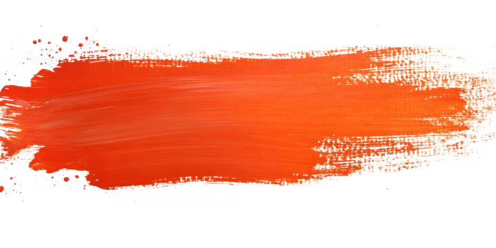 Textured orange paint brush. Paint Brush, ink brush, brush strokes, grungy paint brush. Grungy texture brush.