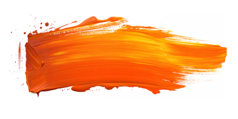 Textured orange paint brush. Paint Brush, ink brush, brush strokes, grungy paint brush. Grungy texture brush.