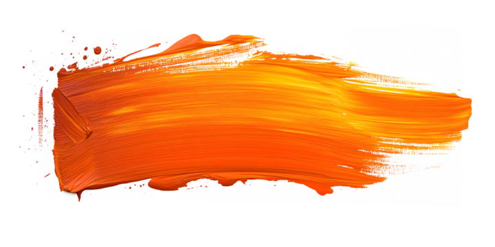 Textured orange paint brush. Paint Brush, ink brush, brush strokes, grungy paint brush. Grungy texture brush.