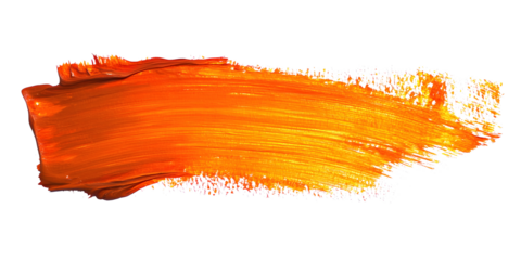 Orange paint brush. Paint Brush, ink brush, brush strokes, grungy paint brush. Grungy texture brush.