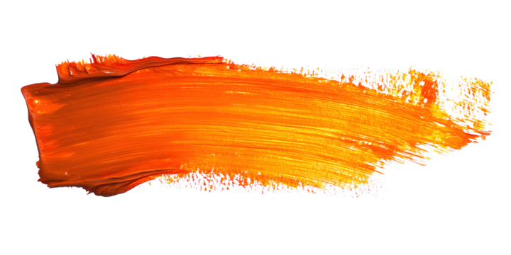 Orange paint brush. Paint Brush, ink brush, brush strokes, grungy paint brush. Grungy texture brush.