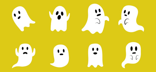 Fototapeta premium cute cartoon ghost halloween scary spooky