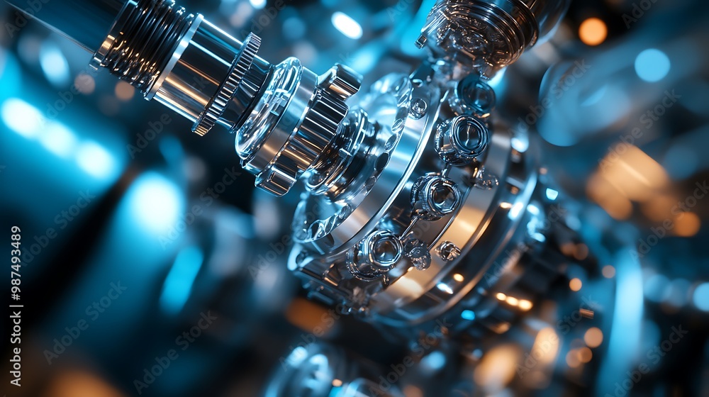 Aufkleber futuristic catalyst technology close-up with precision mechanical elements