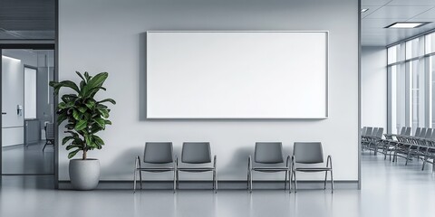 Minimalist Waiting Room with Empty Wall Space