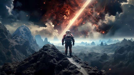 Obraz premium Astronaut space travel