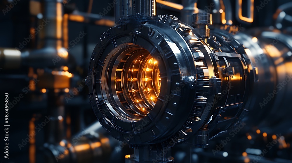 Aufkleber advanced catalyst integration in complex machinery - detailed 3d rendering with hd textures