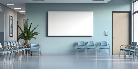 Empty Waiting Room with Simple Wall Design