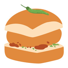 Mumbai style vada pav street food