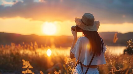 Woman Photographer Day. A woman wearing a hat