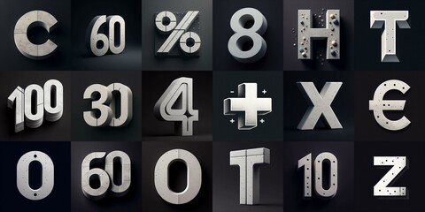 Concrete Lettering Typeface. AI generated illustration