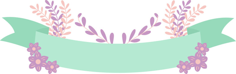 Floral Ribbon Banner