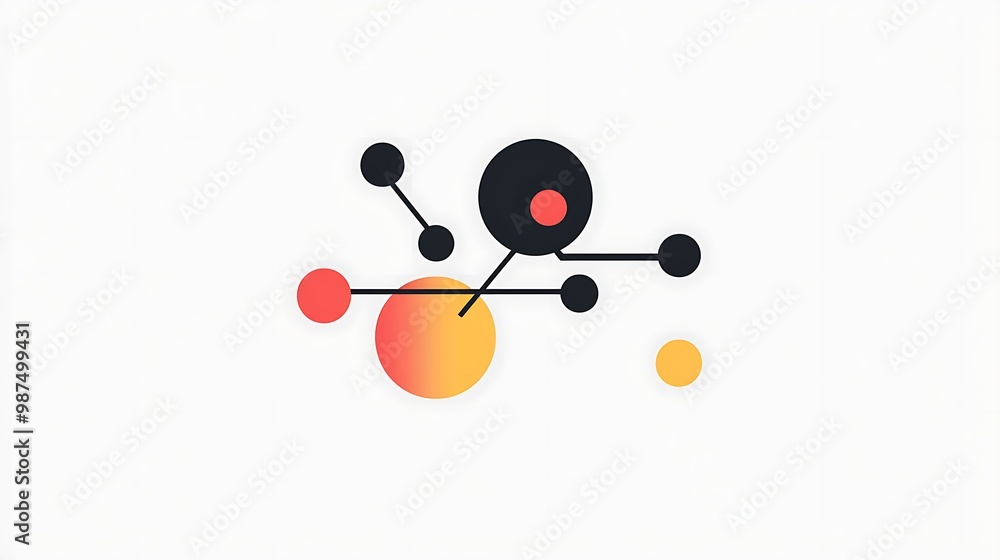Aufkleber simplistic catalyst icon in minimalist design with bold lines on clean background
