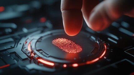 Biometric Fingerprint Scanning Technology Close-up