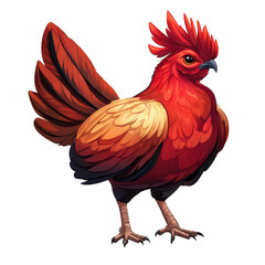 Fototapeta premium Red Junglefowl transparent icon | Icon | Anime