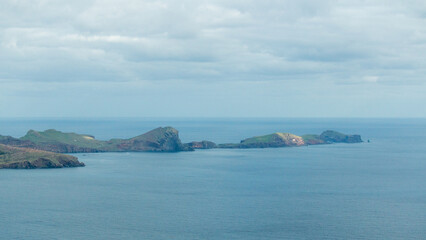 Panoramic view over eastern most point of the island of Madeira.