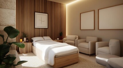 Spa suite with custom aromatherapy blends, mood lighting, and plush seating