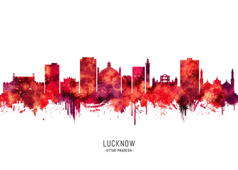 Lucknow Uttar Pradesh Skyline Red