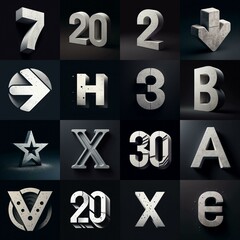 Fototapeta premium Concrete Lettering Typeface. AI generated illustration