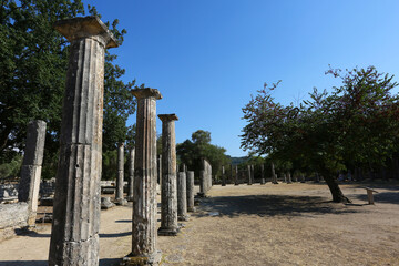 classic and ancient ruins of olympia in greece
