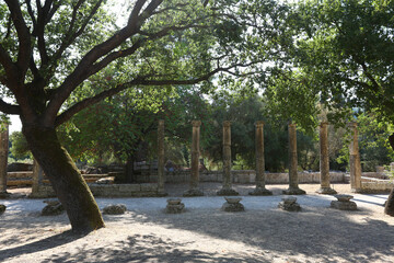 classic and ancient ruins of olympia in greece