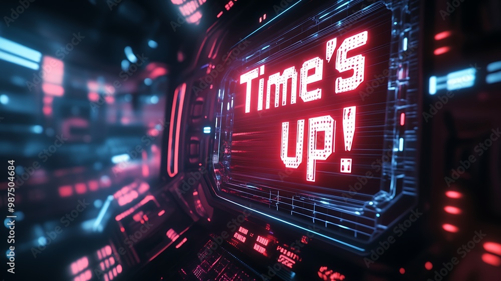 Poster futuristic countdown timer displaying 