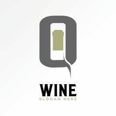 Logo design graphic concept creative abstract premium vector stock initial O font wine bottle negative space. Related monogram typography therapy