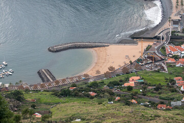 Panoramic view over Machico beach, Madeira