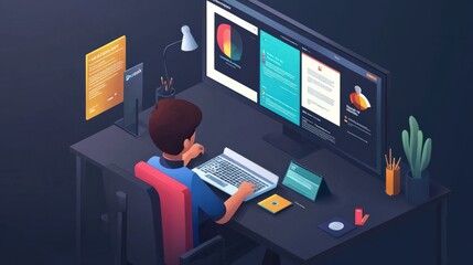 An adaptive learning technology interface, showing personalized course adjustments based on the student's progress and performance, providing tailored lessons