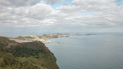 Panoramic view over eastern most point of the island of Madeira.