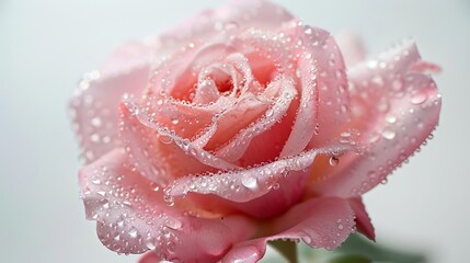 "Floral Serenity: Mesmerizing Pink Rose Petals Against a Crisp White Background"